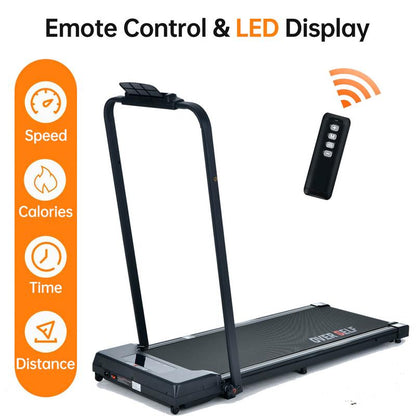 2-In-1 Portable Treadmill with Handle for Home & Office Use